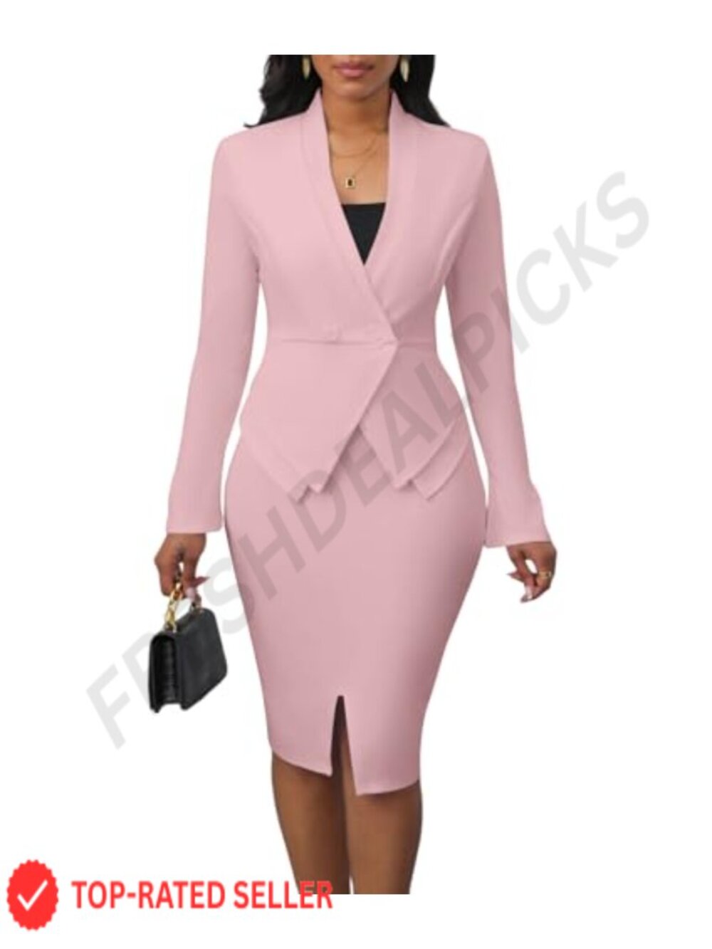 Women's 2 Piece Skirt Suit Set Blazer Pencil Skirt Work Office Outfit